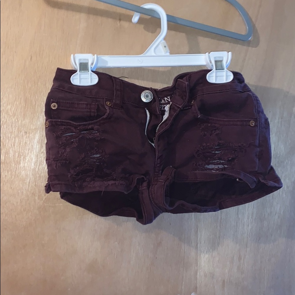 burgandy AE shorts